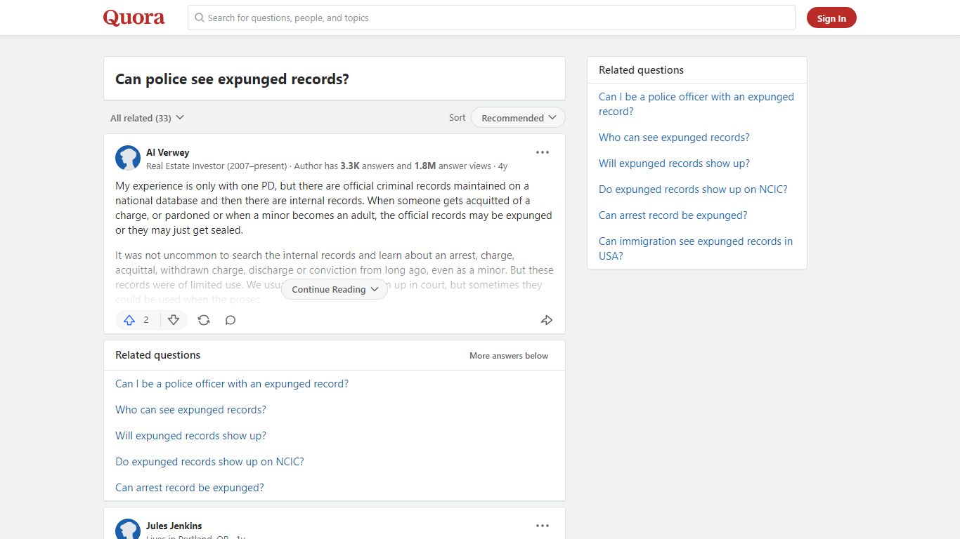 Can police see expunged records? - Quora