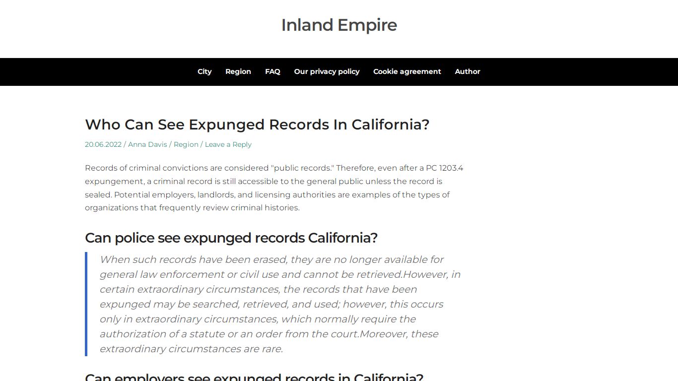 Who Can See Expunged Records In California? - Inland Empire